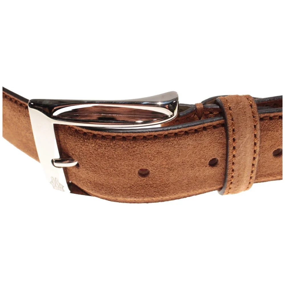 Di Bianco NWT Cut to Size Dress Belt In Solid Brown Suede Leather One Size